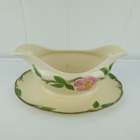 Franciscan Desert Rose Gravy Boat Underplate Attached Flying F 1979 - 1984 - Picture 3 of 13